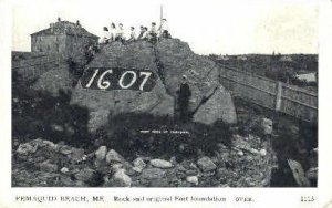 Rock & Original Fort Foundation in Pemaquid Beach, Maine