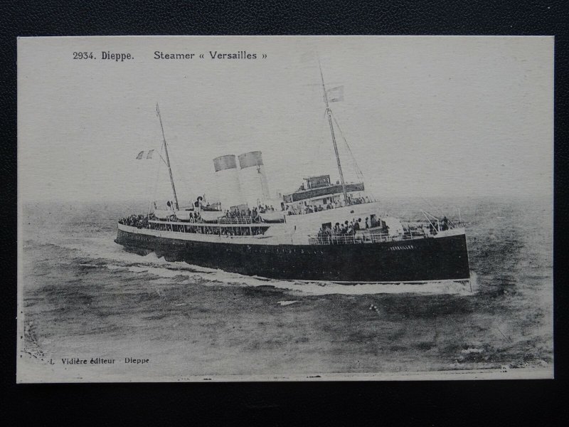 Shipping French Ferry Steamer VERSAILLES Dieppe c1905 Postcard