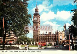 Modern Postcard Big Ben Clock Tower Houses of Parliament London