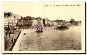 Old Postcard Liege Meuse Au Quai de la Goffe