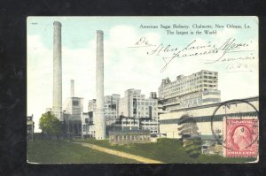 NEW ORLEANS LOUISIANA AMERICAN SUGAR REFINERY FACTORY VINTAGE POSTCARD 1909