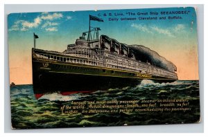 Vintage 1910's Postcard C&B Line The Great Ship Seeandbee Cleveland & Buffalo