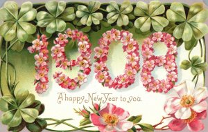 Vintage Postcard A Happy New Year To You Greetings From 1908 A New Beginning