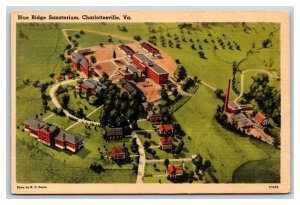 Aerial View Blue Ridge Sanitarium Charlottesville Virginia VA Linen Postcard W1