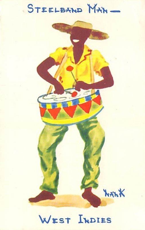 Steelband Man Nank Studio Barbados West Indies Unused 