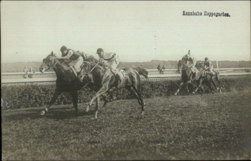 Berlin Horse Racetrack Racing Hoppegarten c1910 CRISP Real Photo Postcard #2