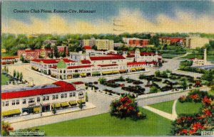 Aerial View Country Club Plaza Kansas City MO c1946 Vintage Postcard K51
