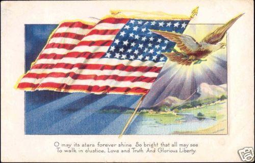 United States, U.S. National FLAG (1918) Embossed