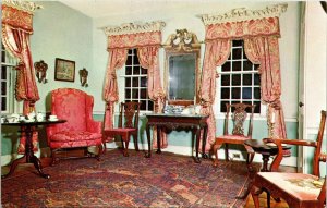 Deerfield Massachusetts Wright House Chippendale Room Unposted Vintage Postcard 