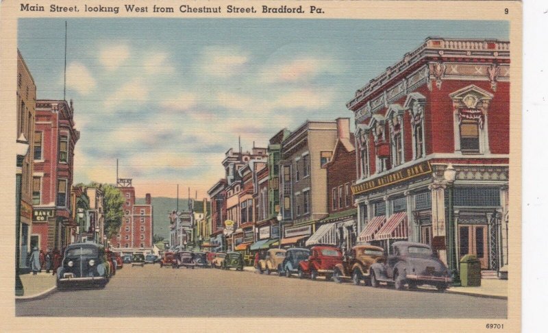 Pennsylvania Bradford Main Street Looking West From Chestnut Street 1944 sk1711