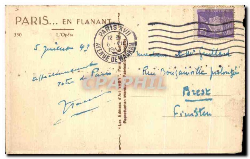 Old Postcard Paris Place de la Concorde strolling L & # 39Opera