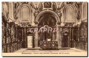 Italy Italia Badia di Montecassino Old Postcard Interno della screstia (pavim...