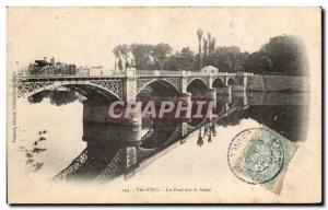 Old Postcard Valvins The bridge over the Seine