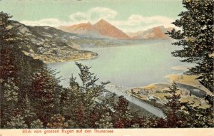 BLICK vom GROSSEN RUGEN auf den THUNERSEE SWITZERLAND~1906 PHOTO POSTCARD