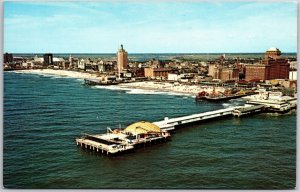 Aerial View Atlantic City New Jersey NJ Steel Pier Convention Hall  Postcard