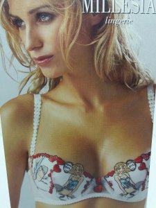 Beautiful Lady Modelling a Bra Millesia Lingerie Vintage Advertising Postcard