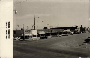 Dimmitt TX Business Block c1950 Real Photo Postcard