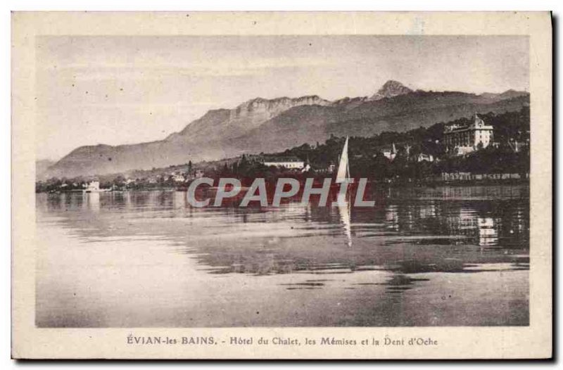 Old Postcard Evian les Bains Hotel Chalet les Memises and Dent D & # 39Oche