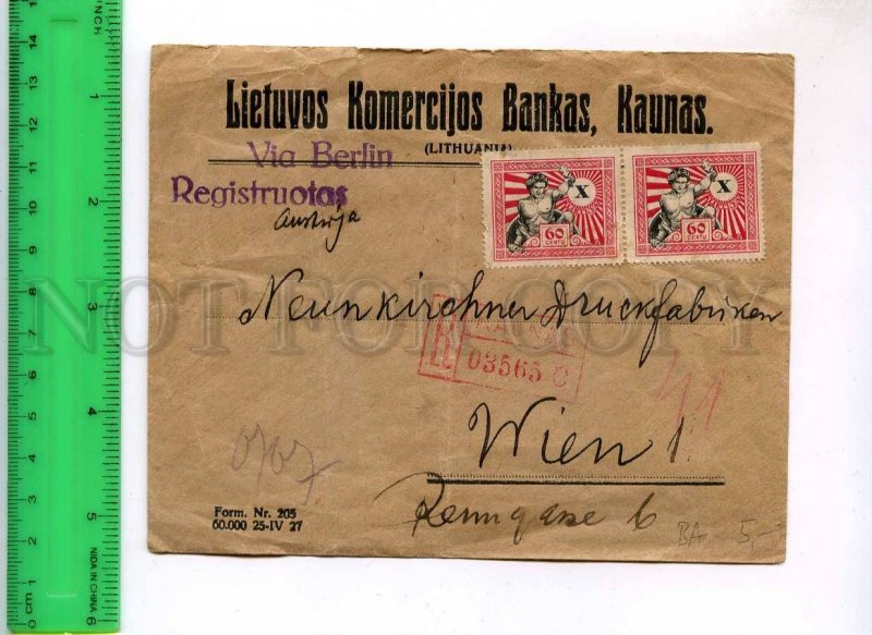 241984 Lithuania KAUNAS BANK to GERMANY registered COVER