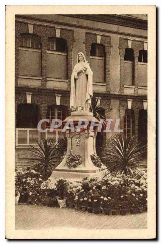 Old Postcard The statue of St. Therese of the Child Jesus near the Carmelite ...