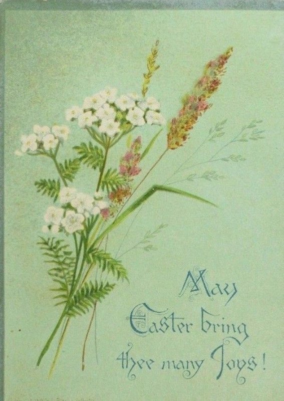 1870's-80's Victorian Easter Trade Card Flowers Cherub Daisy P43 