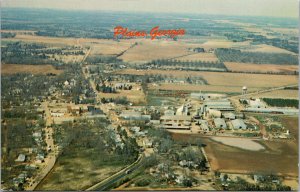 Vtg Plains Georgia Birdseye Aerial View Sumter County GA Jimmy Carter Postcard
