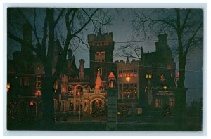 c1950's Night View Of Casa Loma Toronto Ontario Canada Unposted Vintage Postcard