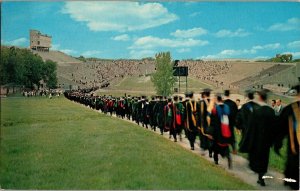 Graduation Line, University of KS KU Lawrence KS Vintage Postcard F76