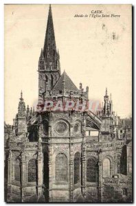 Old Postcard Caen Apse From St. Peter & # 39Eglise