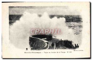 Picturesque Old Postcard Biarritz at Wave Rock of the Virgin