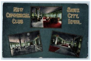 1914 New Commercial Club Interior Sioux City Iowa IA Posted Vintage Postcard