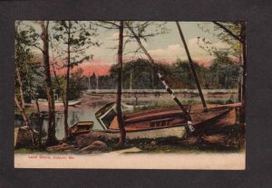 ME Lake Grove Auburn Maine UDB Postcard Boats 1938