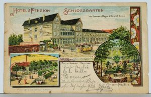 Hannover Germany Schlossgarten Hotel & Pension Concert Pavillion Postcard K10