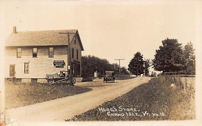 Grand Island VT Hoag's Store Post Office Milk Truck RPPC 