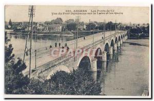 Angers Ponts This bridge Dumnacus view on the Loire and the docks Old Postcard