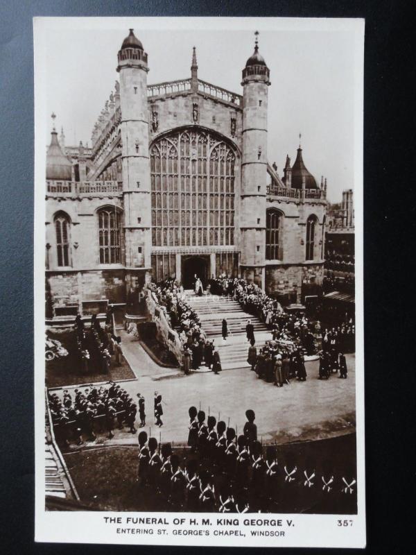 The Funeral of H.M.King George V Entering St. George Chapel, Windsor RP Postcard