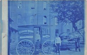 Clarion PA Reed Bros. Milk & Cream Dairy Horse & Wagon RPPC Real Photo Postcard