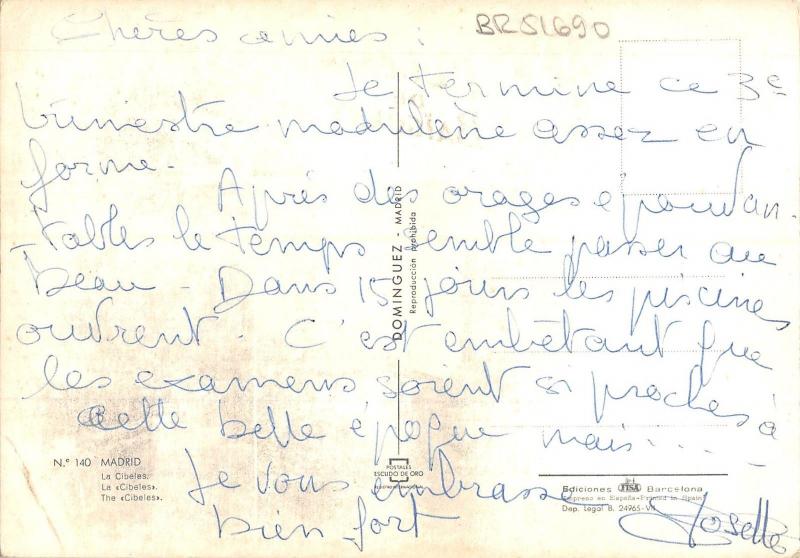 BR51690 Madrid la cibeles Spain