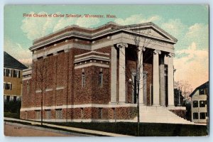 c1910 Worcester Massachusetts MA Postcard First Church Christ Scientist Building