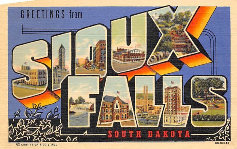 Greetings From Sioux Falls, South Dakota USA Unused 