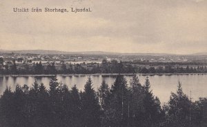 Ljusdal Utsikt Fran Storhaga Sweden Antique Postcard