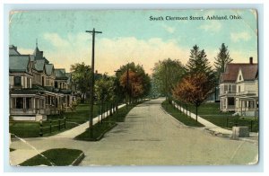 1913 South Clermont Street Homes View Ashland Ohio OH Vintage Postcard 