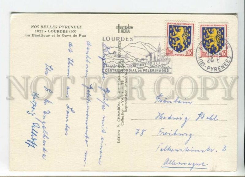 441487 France Lourdes RPPC to Germany special cancellation advertising