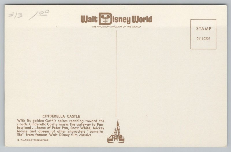 Amusement Park & Circus~Walt Disney World~Cinderella Castle~Vintage Postcard 