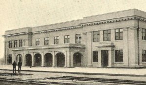 Burlington Station ALLIANCE Nebraska Antique Postcard 1910 RPO and RMS Cancels