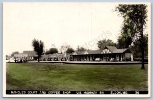 K45/ Eldon Missouri RPPC Postcard c40-50s Randles Court Coffee Shop 205