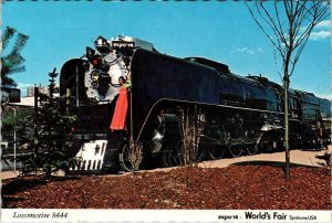 Spokane, WA Washington TRAIN LOCOMOTIVE 8444 World's Fair 1974 Expo 4X6 Postcard