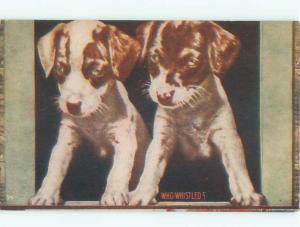 Pre-Linen PAIR OF CUTE PUPPY DOGS AC5301