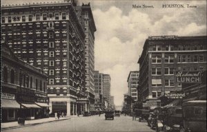 Houston Texas TX Main St. Store Signs c1910 Postcard