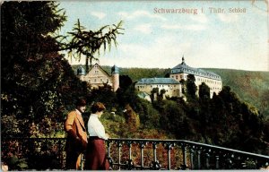 Schwarzburg Thur Schob Postkarte 10 Stamp WOB Antique Vintage Postcard Note PM 